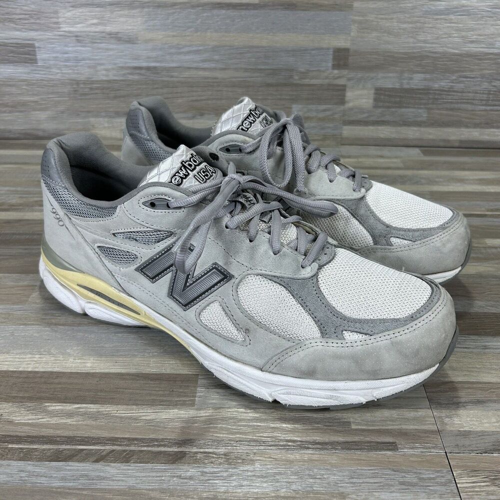 New Balance 990v3 Men’s Size 14 2E Wide Grey White Sneakers US990MC3 USA Made